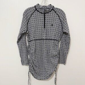 Coolibar Ruche Swim Top UPF 50 Geometric Print Women’s Size L